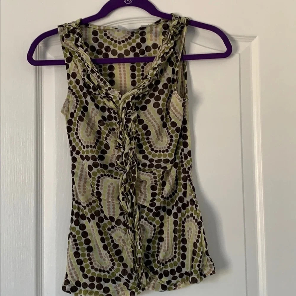 Dark Green, Brown, and Tan NY&Co Blouse